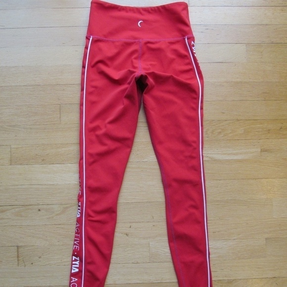 Zyia Red / White Leggings Women's Size 2 - Picture 6 of 8
